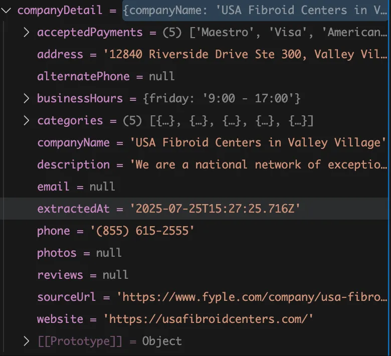 Company Details Extraction