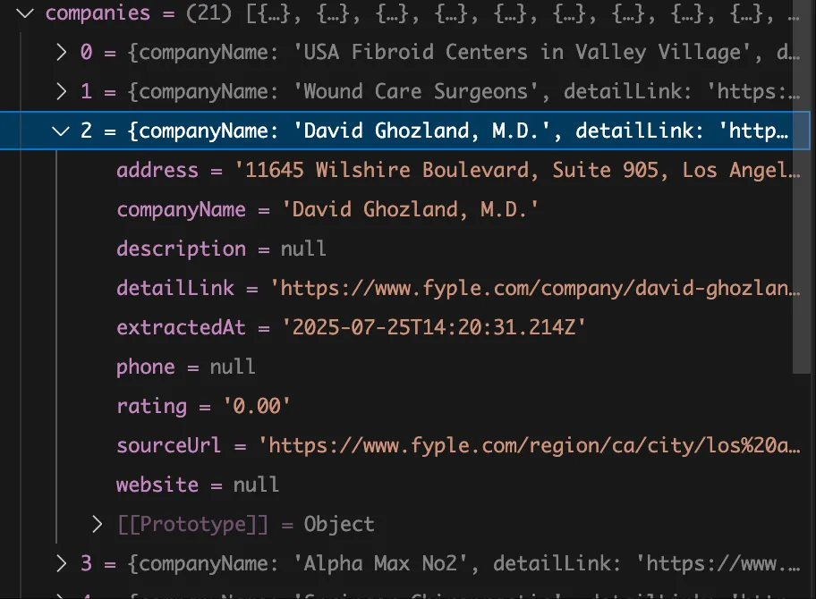 Company List Extraction